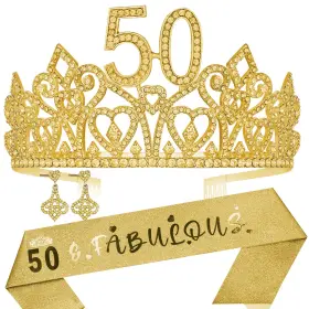 Women50th Hnoonz 780280397082 50th Birthday Gift For Tiara And Sash50 Fabulous Sash50t
