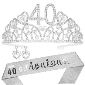 Hnoonz 780280397181 40th Birthday Gifts For Her Tiara And Sash 40 Fabulous