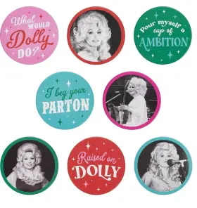 Hoffmaster 196504144484 Dolly Parton Disco Bridesmaid Round Paper Coasters 4in 16 Count Party Nashville