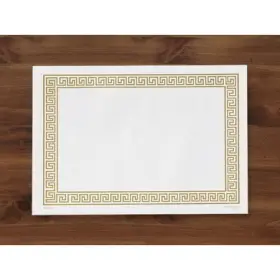 310640 Hoffmaster 10 Inch X14 Gold Greek Key Paper Placemat Pk1000
