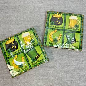 Holiday Inspirations 039938107765 St. Patricks Day Paper Napkins Irish Shamrocks Good Luck 40 Count Party New