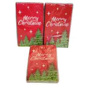 Holiday Time 810146888345 Merry Christmas Napkins 60 Ct Red White Tree 2 Ply Party