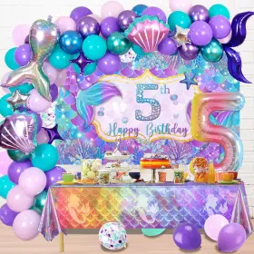 25852 Holkcog 5th Birthday Decoration Mermaid Party Decorations 5 Ye