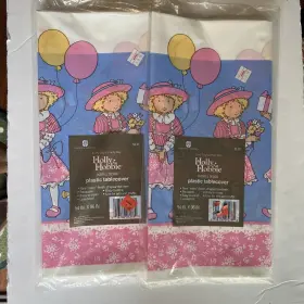 Holly Hobbie 018100072780 Vntg 80s Hollie Plastic Tablecloth American Greetings Birthday 54x96 2