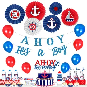 Homond 630282680371 Nautical Baby Shower Decorations For Boy Ahoy Its A Decorati