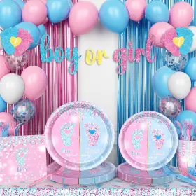 Homond 630282681767 Gender Reveal Party Decorations Tableware Set Boy Or Girl Homond 630282681767 Gender Reveal Party Decorations Tableware Set Boy Or Girl