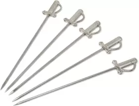 Honbay 445007384310 5pcs Stainless Steel Cocktail Picks Reusable Toothpicks For Appetizer Fi