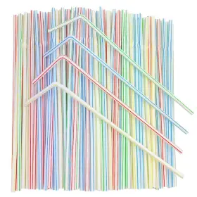 Honest Eco 624153522983 500packs Flexible Plastic Straws -9.45 Inch Extra Height Bendy Prefer Fo