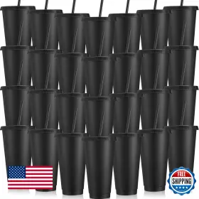 B0f8nr38tj Honeydak 30 Pack Tumblers With Straw And Lid - 24-27oz Bulk Reusable Water Bottles