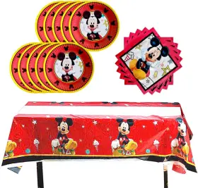 Hongfeng 739515765950 Birthday Party Supplies For Red Mickey Mouse Includes 20 Paper Plates