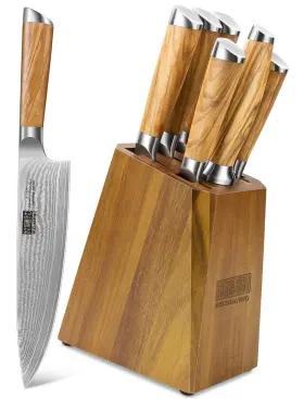 Hshpcst-2023-033 Hoshanho Knife Set With Block 7-piece 7 Pieces Silver