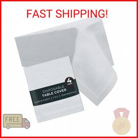 Houzzkingz Usa 850010839837 Paper Tablecloths For Rectangle Tables 54 Inch X 108 4 Pack Wh