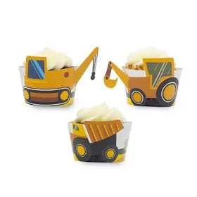 Pfd-012344 Hsas Creations Construction Birthday Party Cupcake Wrappers Set Of 24 Truck