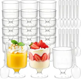 Hsxfl-120dc Hsxfl 120 Pcs Mini Dessert Cups With Spoons 60 5 Oz Small Clear Plastic Dess