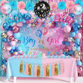 Hufand 741365699637 109pcs Gender Reveal Decorations Boy Or Girl Party Supplies Inc