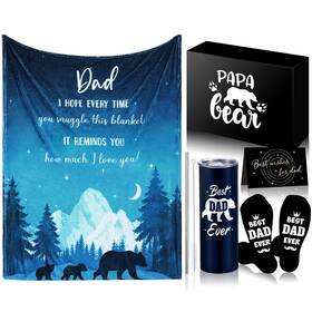 Hunnmingre Hunnmingre-goh-0885 Dad Gift Box Set Blanket Measures 50 X 60 Inches Multicolor