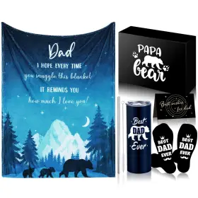 Hunnmingre-goh-0885 Hunnmingre Dad Gift Box Set Blanket Measures 50 X 60 Inches Multicolor