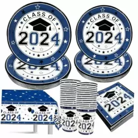 Sdf666 Hurry That Year Graduation Party Decorations Class Of 2024 Blue Plates And Napkins