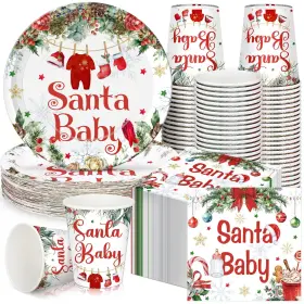 Dun-hushee-3256 Hushee 200 Pcs Baby Shower Paper Plates Cups Napkins Party Supplies Tableware Set Di
