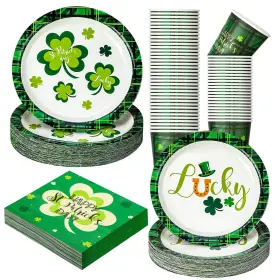 Dun-hushee-499 Hushee 200 Pcs St Patricks Day Party Decorations Serves 50 Irish Clover