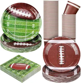 Dun-hushee-796 Hushee 200 Pcs Football Party Supplies Serves 50 Disposable