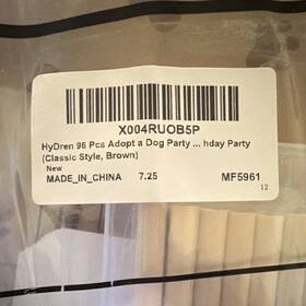 Hydren Mf5961 96 Pcs Adopt A Dog Bone Paw Print Birthday Party Tableware Set Brown