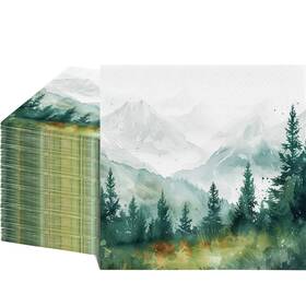 Ialtsidws Sz2-forest1-napkin 80 Pcs Forest-themed Napkins - Decorative Woodland 13 X Inches Forest1