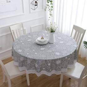 Iaxsee My6070 100% Waterproof Oil Proof Stain Resistant 11.8 Inch Round Grey Flower