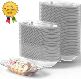 Ice Cream Social Supplies 445033917988 Super Fun Recyclable Banana Split Boats 250pk. Best Long 12 Oz 8 Combo Of