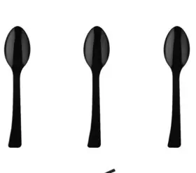 10-heavy Ichrosaya 0223669 9 Inch Disposable Black Plastic-set Of Duty Serving Spoons 10-heavy Ichrosaya 0223669 9 Inch Disposable Black Plastic-set Of Duty Serving Spoons