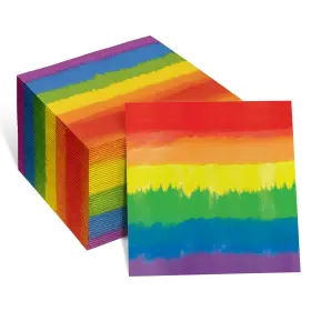 Pt1912 Iconikal 75-count Disposable Party Napkins Dinner Size Rainbow