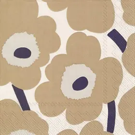L552665 Ideal Home Range 686423667305 20 Count Paper Lunch Napkins Marimekko Unikko Cream Linen 6.5 Inch X