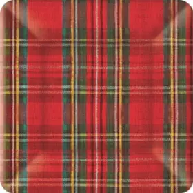 Ideal Home Range 884971006649 8 Count Square Paper Plates 10-inch Classic Red And Green Plaid Check
