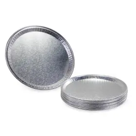 Wp-5512-10 Idl Packaging 12 Inch Flat Aluminum Foil Plate With Ornament Pack Of 10 - Round