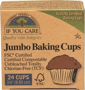 If You Care 64339 Unbleached Cupcake Liner Baking Cups - 24 Pack Of Jumbo Natural