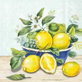 Ihr Ideal Home Range 686423745195 Party Napkins Disposable 3-ply Paper Lunch Napkin Pack 6.5 Inch X Lemon