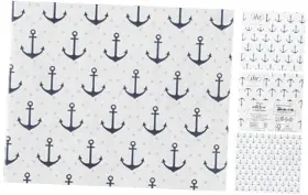 C019602 Ihr Ideal Home Range Cocktail Napkins Disposable 5 Inch X Anchor Dots Blue Grey