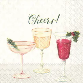 C825900 Ihr Ideal Home Range Christmas Party Napkins 40 Count Cheers Design Cocktail 20ct 2 Pack Disposable