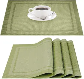 G-pm-1 Ihuixinhe Placemats For Dining Table Set Of 4 18 X 12 Inches Green
