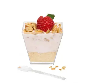 Ilyapa 039154287405 2oz Plastic Dessert Cups - 50 Pack Mini With Spoons Clear Reus