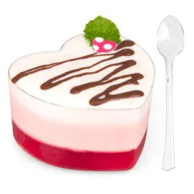 Ilyapa 840013429135 5oz Plastic Dessert Cups - 100 Pack Mini With Spoons Clear Reu