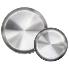 Immokaz 649070818117 Matte Polished 9.0 Inch 304 Stainless Steel Round Plates Dish Set For Dinner Pla