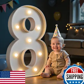 B0bzl2xmdk Imprsv 3ft Light Up Marquee Numbers For 8th Birthday Party Decorations