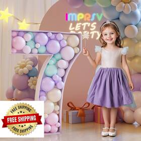 Imprsv B0c4yjfy7s 3ft Balloon Mosaic Number Frame Marquee - First Birthday Anniversary Deco