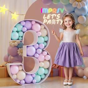 Imprsv B0c52pdhg9 3ft Balloon Mosaic Number Frame Marquee - 1st Birthday Anniversary Decor