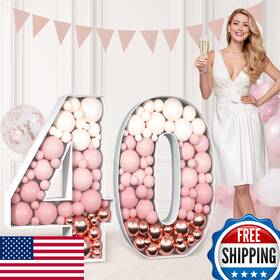 Imprsv B0d48ld75s 3ft Mosaic Number 40 For Balloons - Birthday Decorations Party Event