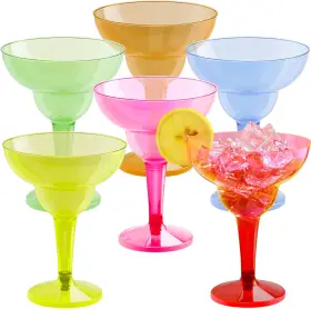 10842 Inc 36 Packs Plastic Margarita Glasses Cups 12 Oz Disposable Cinco De Mayo Fiesta Pa