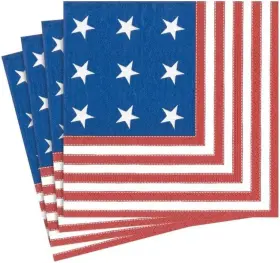 13660c  Inc. Star Spangled Paper Cocktail Napkins Pack Of 20 Blue