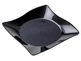 Aptsq4bl  Inc. Petites Square Plastic Plates 4 Inch Black Pack Of 200