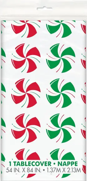 78093 Industries Inc. Peppermint Christmas Disposable Tablecover